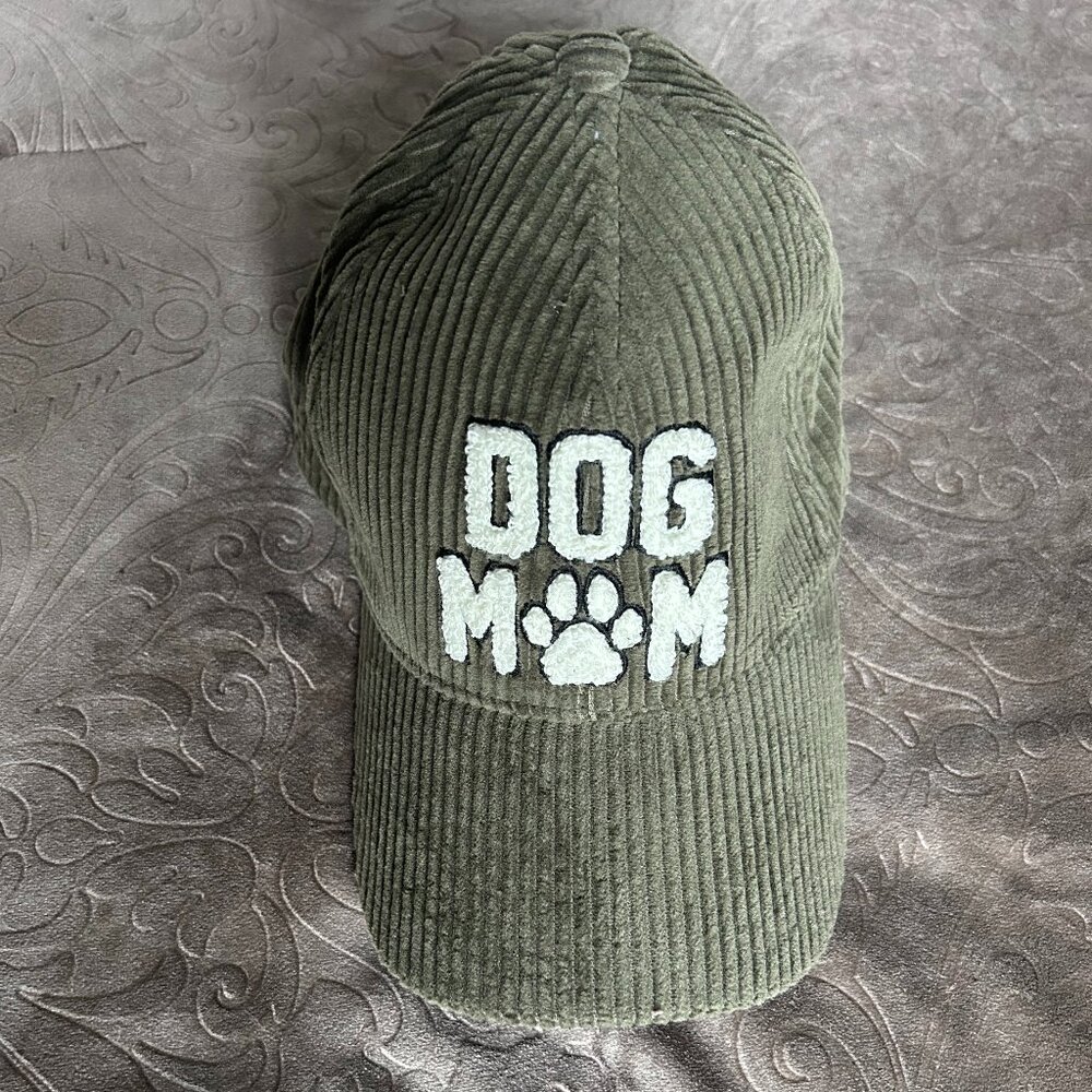 "Dog Mom" Gray, Corduroy, Cap